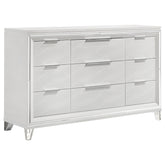 Marmore 9-drawer Dresser and LED Mirror White
